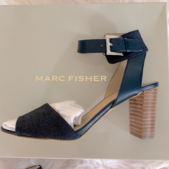 Marc Fisher Ankle Strap Block Heel Sandals Size 7 - Picture 3 of 15